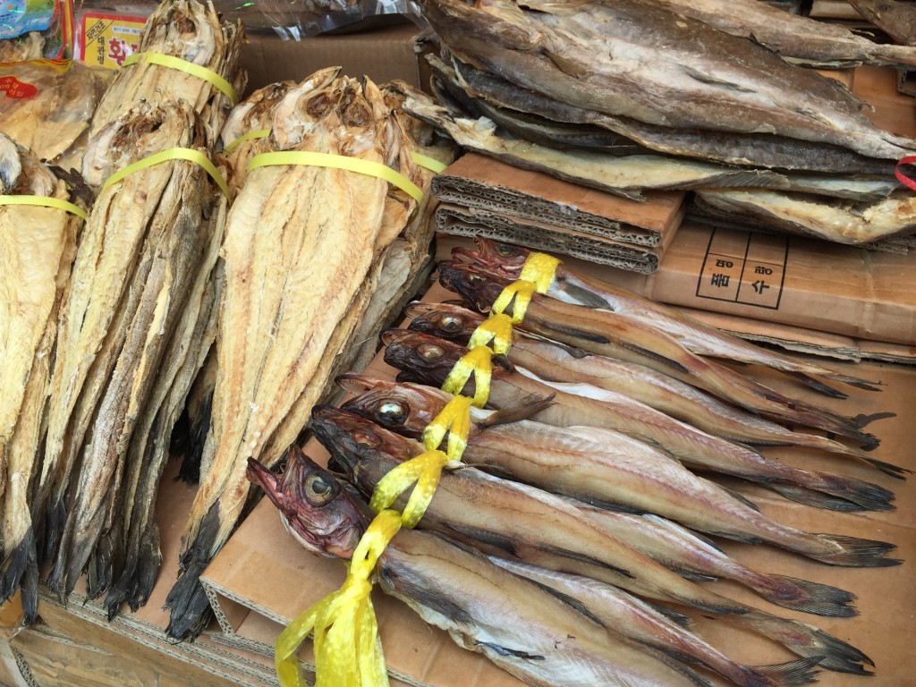 干し鱈　韓国の市場